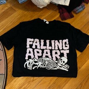 Black womens Skeleton Graphic Tee